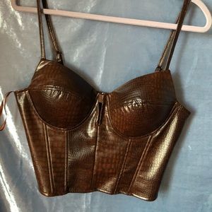 Say what Large snake print cropped top/ bralette